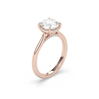 1.3-3.50  CT Round Diamond Hidden Halo Engagement Ring