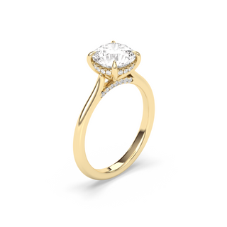 Bague de fiançailles avec halo caché en diamant rond de 1,3 à 3,50 ct