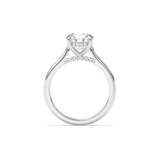 Bague de fiançailles avec halo caché en diamant rond de 1,3 à 3,50 ct