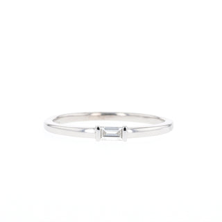 Alliance de mariage en moissanite à pierre unique taille baguette de 0,11 TCW