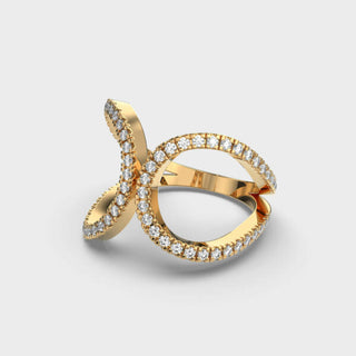 Anillo exclusivo de moissanita y diamante para mujer