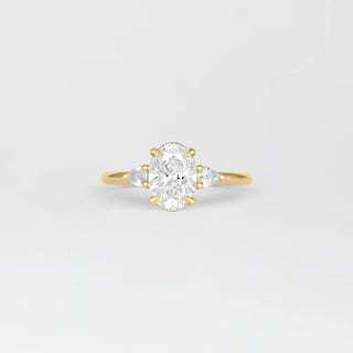 Bague de fiançailles avec diamants ovales CVD de 1,30 à 3,50 ct