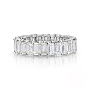 2.91ct Emerald Cut Full Eternity Moissanite Diamond Wedding Band