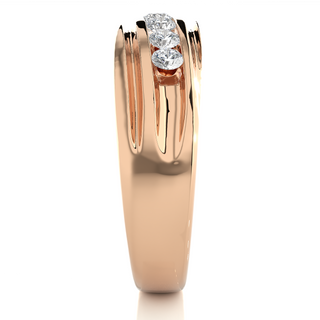 0.50CT Seven Stone Round Moissanite Wedding Band in Rose Gold