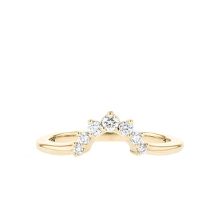 Alliance de mariage en forme de V avec pierres rondes en moissanite de 0,15 ct