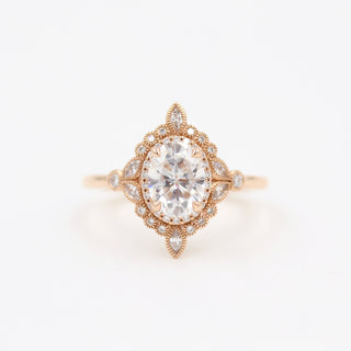 Bague de fiançailles en moissanite à halo ovale de 1,33 ct