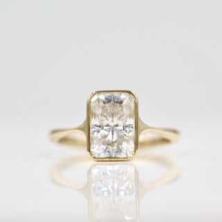 Bague de fiançailles avec diamant solitaire taille radiant 2 ct-3 ct et moissanite 