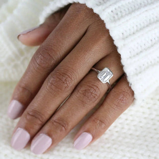 1.80CT Emerald Cut Diamond Moissanite Solitaire Engagement Ring - ELITE CARAT