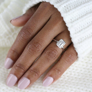 1.80ct Emerald Cut Solitaire Moissanite Diamond Engagement Ring - ELITE CARAT