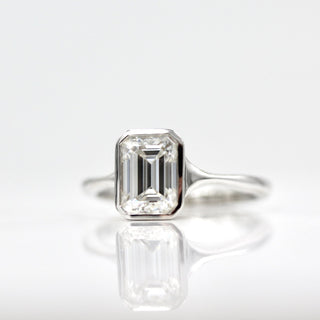 1.80ct Emerald Cut Solitaire Moissanite Diamond Engagement Ring - ELITE CARAT