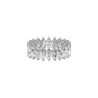 Alliance de mariage en diamants taille marquise avec moissanite 