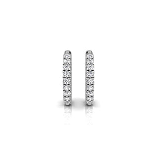 Boucles d'oreilles créoles en diamants à coupe ronde en moissanite pour elle