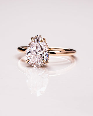 1.09 - 3.09 CT Pear CVD Diamond Hidden Halo Engagement Ring