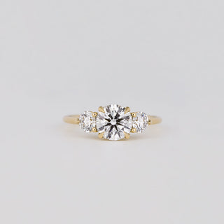 Bague de fiançailles avec grappe de diamants ronds CVD de 1,21 à 3,0 CT