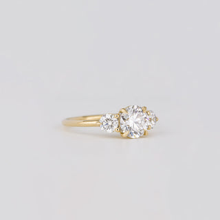 Bague de fiançailles avec grappe de diamants ronds CVD de 1,21 à 3,0 CT