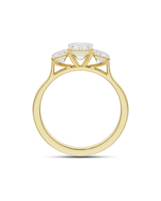 Bague de fiançailles à trois pierres avec diamants CVD taille émeraude de 1,5 à 3,5 ct