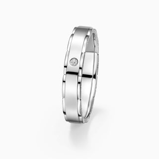 Round Cut Flush Moissanite Diamond Wedding Band for Her