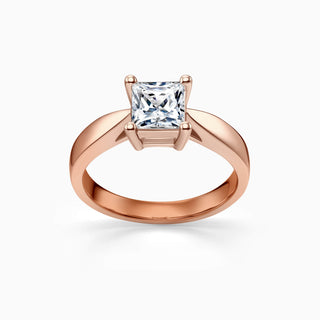 Bague de fiançailles avec diamant solitaire en moissanite taille princesse de 1,0 ct 