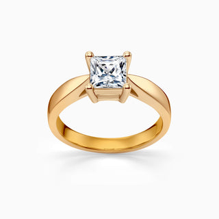 Bague de fiançailles avec diamant solitaire en moissanite taille princesse de 1,0 ct 