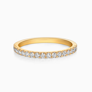 Alliance de mariage en demi-éternité avec diamants en moissanite à coupe ronde pour femme 