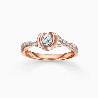 Bague de fiançailles avec diamant à tige fendue et moissanite à taille ronde de 1,0 ct 