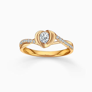 Bague de fiançailles avec diamant à tige fendue et moissanite à taille ronde de 1,0 ct 