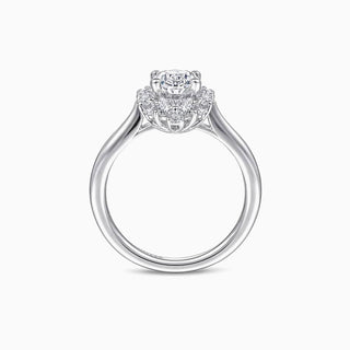 Bague de fiançailles en moissanite avec halo de diamants taille ovale de 4,0 ct 