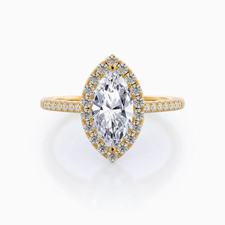 Bague de fiançailles en moissanite avec halo de diamants taille marquise de 4,0 ct 