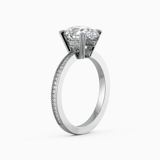 Bague de fiançailles en moissanite pavée de diamants taille poire de 4,0 ct 