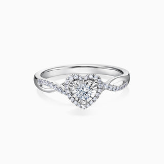 Bague de fiançailles avec halo de diamants en moissanite à taille ronde Infinity de 1,0 ct 