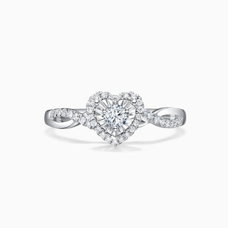 Bague de fiançailles avec halo de diamants en moissanite à taille ronde Infinity de 1,0 ct 