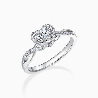 Bague de fiançailles avec halo de diamants en moissanite à taille ronde Infinity de 1,0 ct 