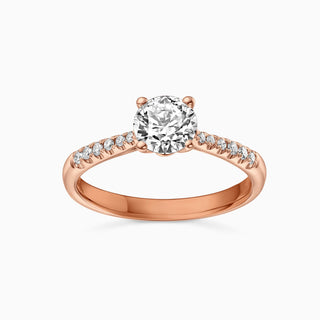 1.50CT Round Cut Cathedral Pave Diamond Engagement Ring