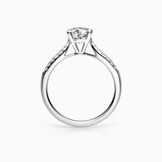 Bague de fiançailles avec diamants taille ronde et pavés en forme de cathédrale de 1,50 ct 