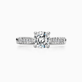 1.50CT Round Cut Cathedral Pave Diamond Engagement Ring