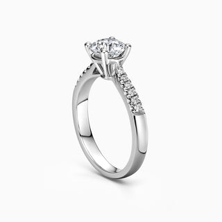 1.50CT Round Cut Cathedral Pave Diamond Engagement Ring