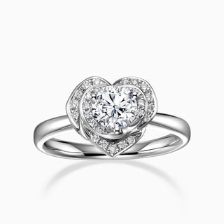 Bague de fiançailles unique avec diamant en moissanite à taille ronde de 1,0 ct 