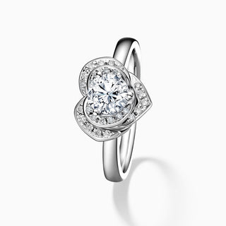 Bague de fiançailles unique avec diamant en moissanite à taille ronde de 1,0 ct 