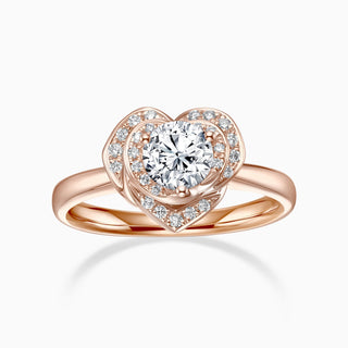 Bague de fiançailles unique avec diamant en moissanite à taille ronde de 1,0 ct 