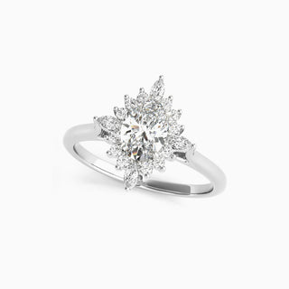 Bague de fiançailles en moissanite avec diamants à taille ovale de 4,0 ct 