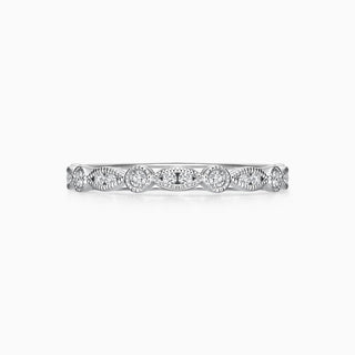 Round Cut Moissanite Diamond Vintage Wedding Band