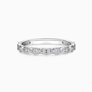 Round Cut Moissanite Diamond Vintage Wedding Band