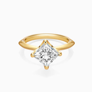 Bague de fiançailles avec diamant solitaire taille princesse et moissanite de 2,0 ct 