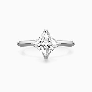 Bague de fiançailles avec diamant solitaire taille princesse et moissanite de 2,0 ct 