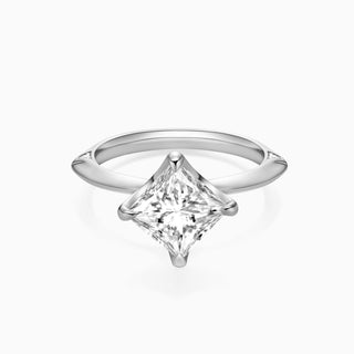 Bague de fiançailles avec diamant solitaire taille princesse et moissanite de 2,0 ct 