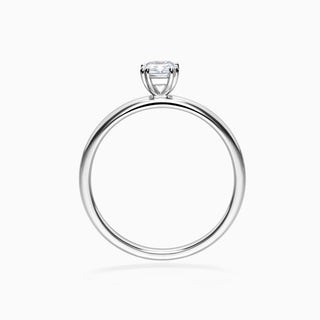 Bague de fiançailles solitaire en moissanite taille émeraude de 1,0 ct 