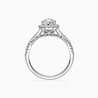 1.0CT Pear Cut Diamond Infinity Pave Moissanite Engagement Ring