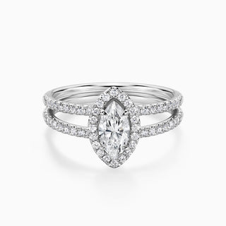 1.50CT Pear Cut Diamond Moissanite Split Shank Engagement Ring