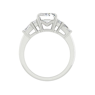 Bague de fiançailles en moissanite à 3 pierres taille émeraude de 5,75 ct