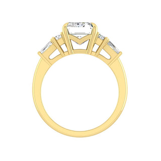 Bague de fiançailles en moissanite à 3 pierres taille émeraude de 5,75 ct